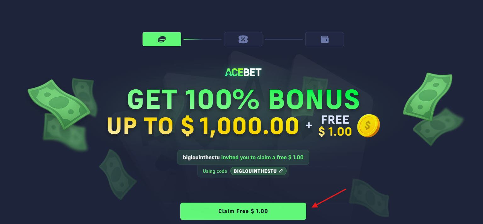 AceBet - Get 100% Bonus Up to $1,000 + Free $1.00